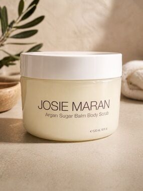 JOSIE MARAN Argan Sugar Balm Body Scrub - Raspberries and Cream